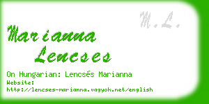 marianna lencses business card