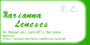 marianna lencses business card